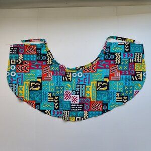 Homemade Apron 26" Waist Funky Colorful Print Tie in Back Half Circle